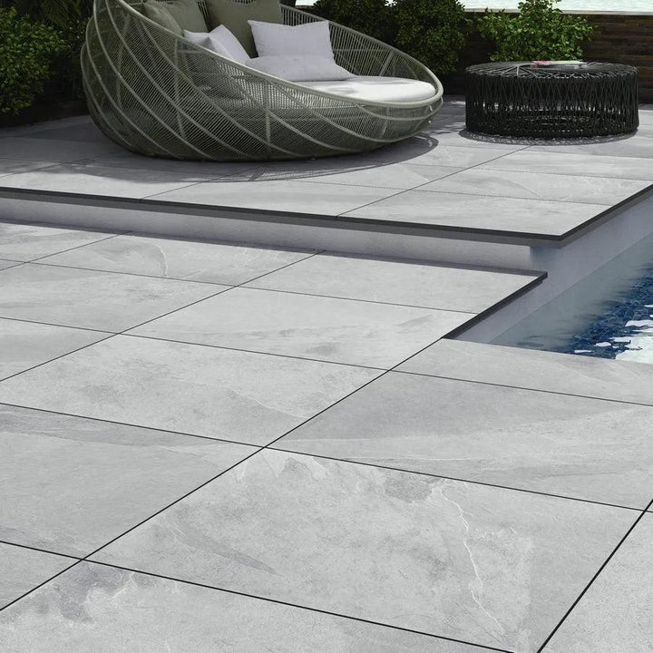 Brazilian grey slate outdoor porcelain tiles