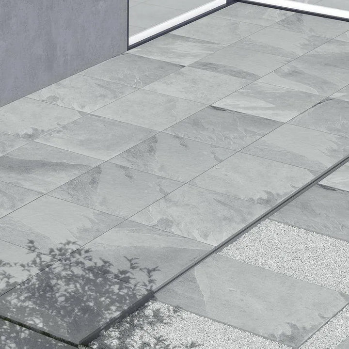 Brazilian grey slate porcelain paving tiles