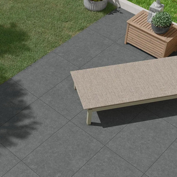 bluestone grey porcelain paving slabs