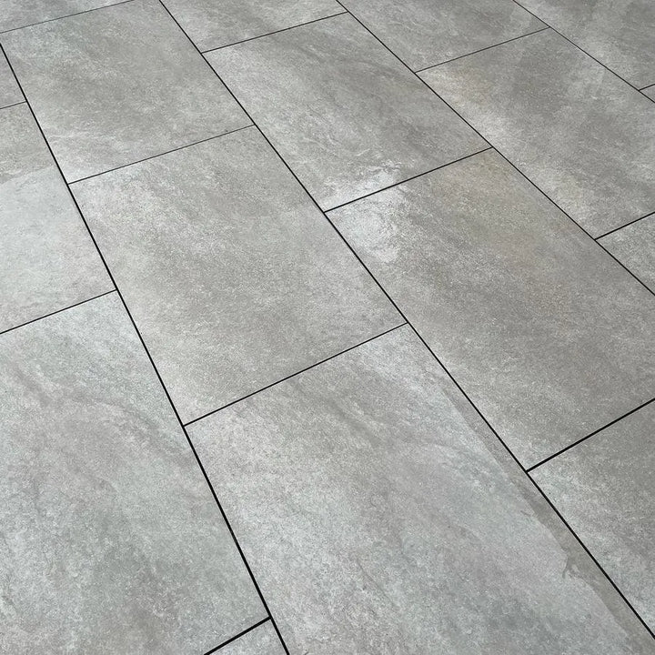 hammer grey porcelain paving 900 x 600