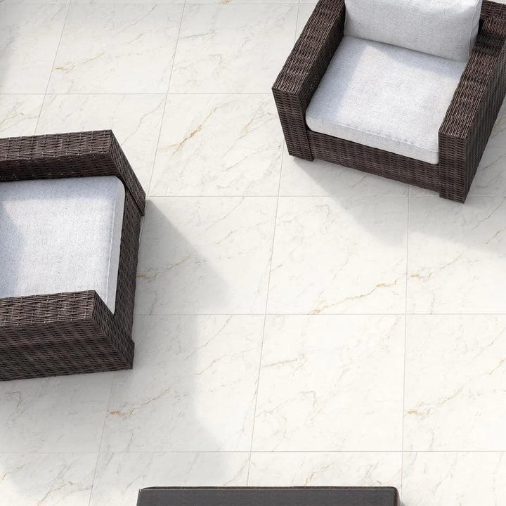 Carrara Marble Outdoor Porcelain Tiles 600 x 600