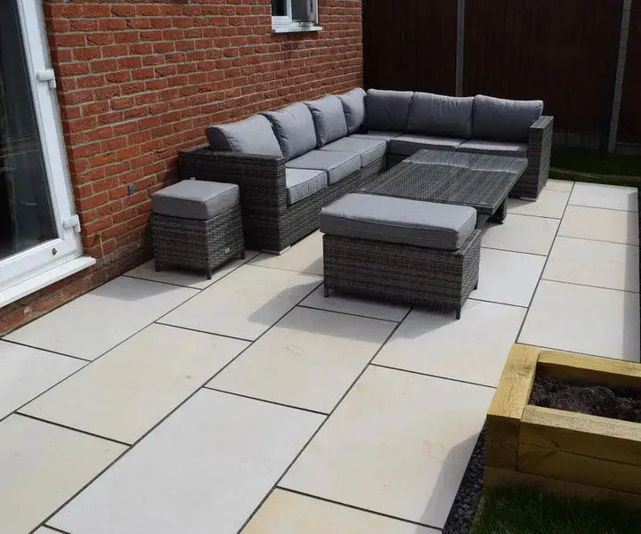 fossil mint smooth Indian sandstone paving