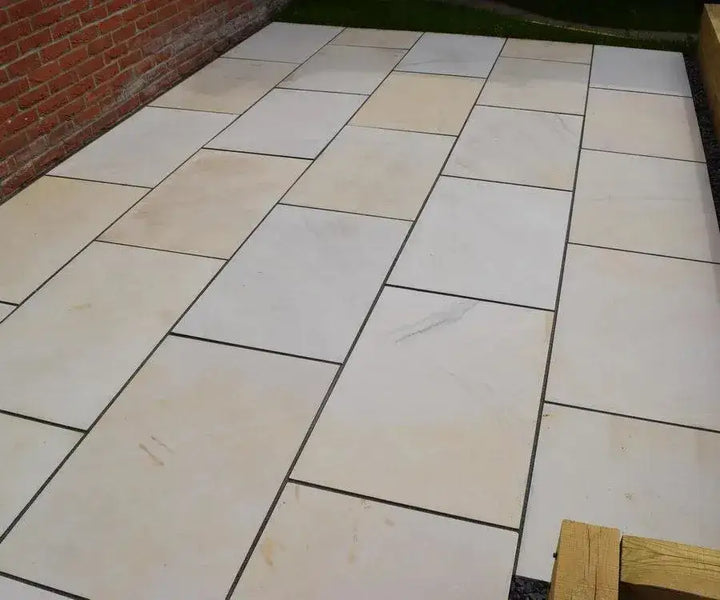 fossil mint smooth Indian sandstone paving sawn honed